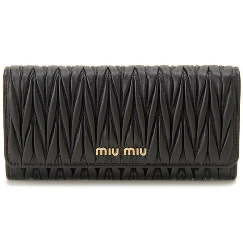 Miu Miu Long Wallet Black Matelass